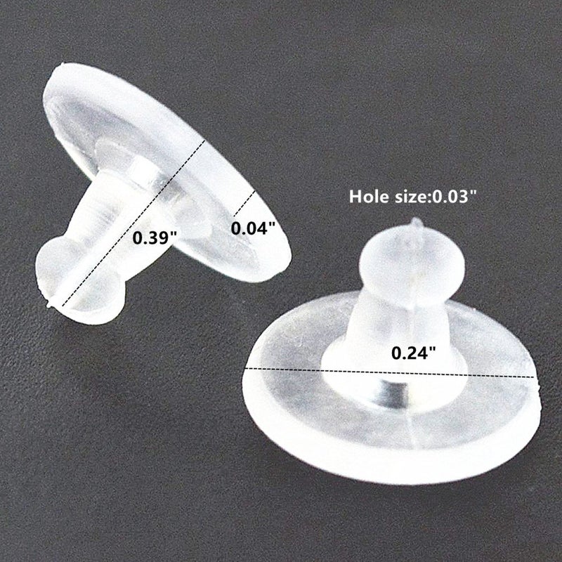 Kinteshun Silicon Rubber Stud Earring Backs,Soft Clear Safety Round Disc Earnuts Earring Stopper for DIY Jewelry Making Supplies(100pcsï¼‰ - Image 2